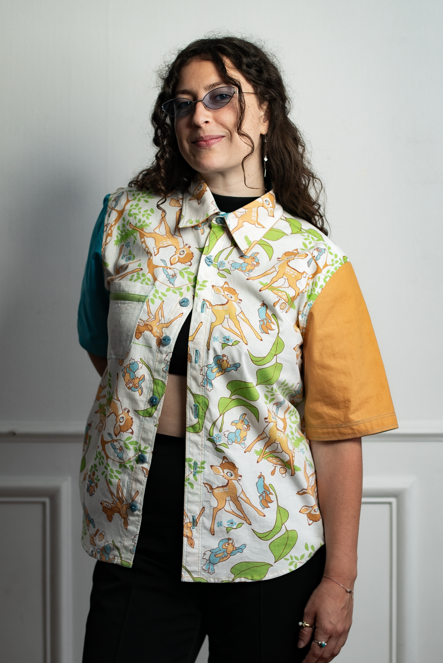 Chemise unisexe vintage upcyclée taille S / M