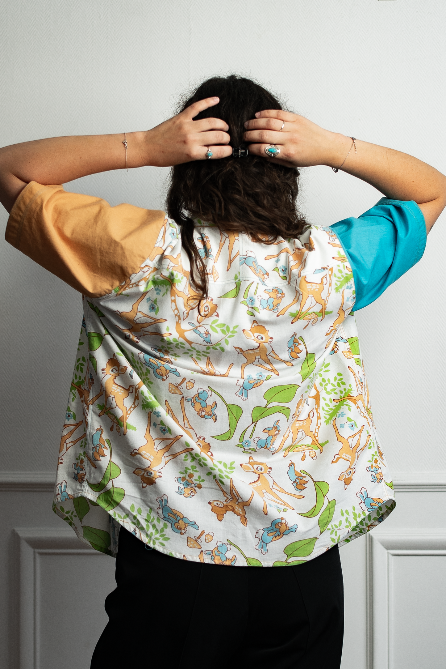Chemise unisexe vintage upcyclée taille S / M