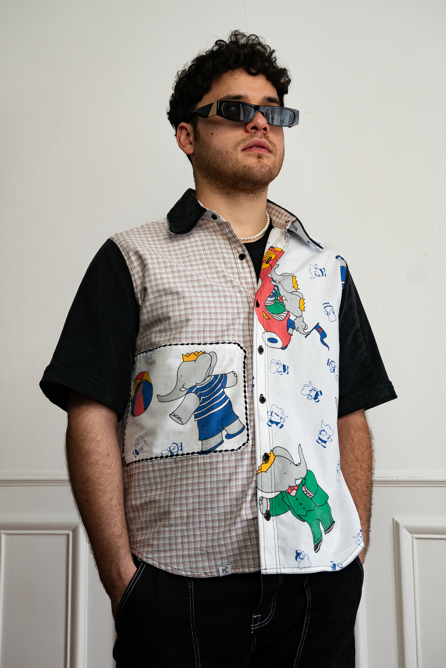 Chemise unisexe vintage upcyclée taille S / M