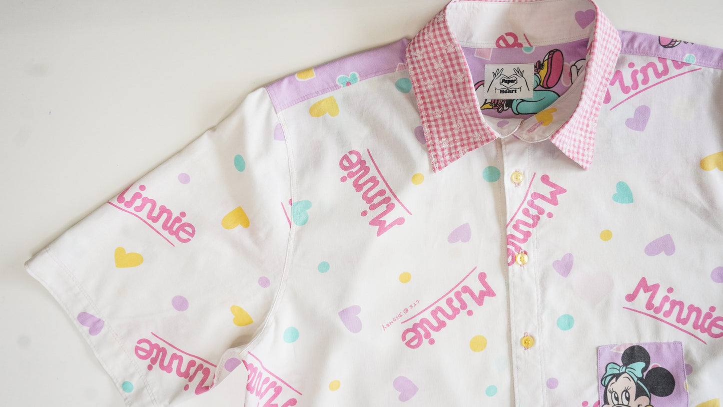 Chemise unisexe vintage upcyclée taille L / XL