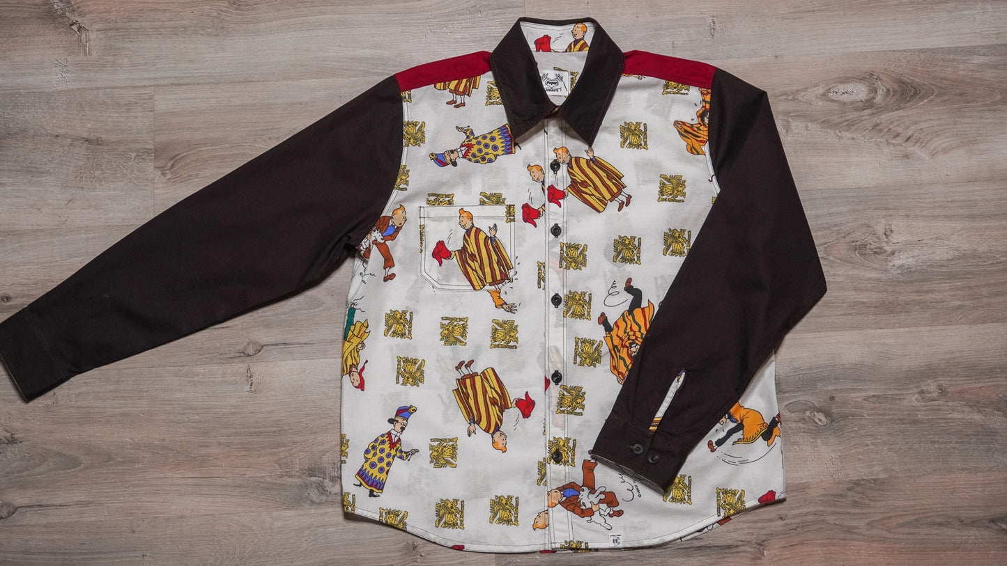 Chemise unisexe vintage upcyclée taille S / M