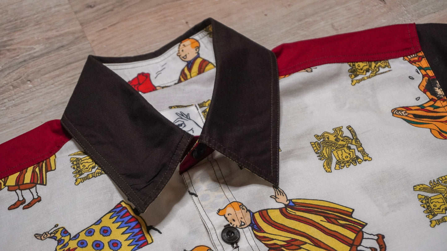 Chemise unisexe vintage upcyclée taille S / M