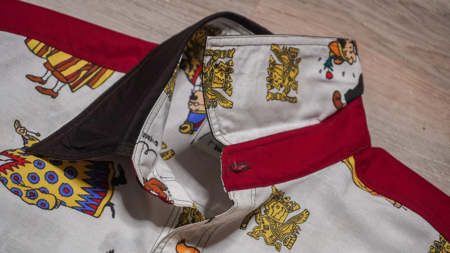 Chemise unisexe vintage upcyclée taille S / M