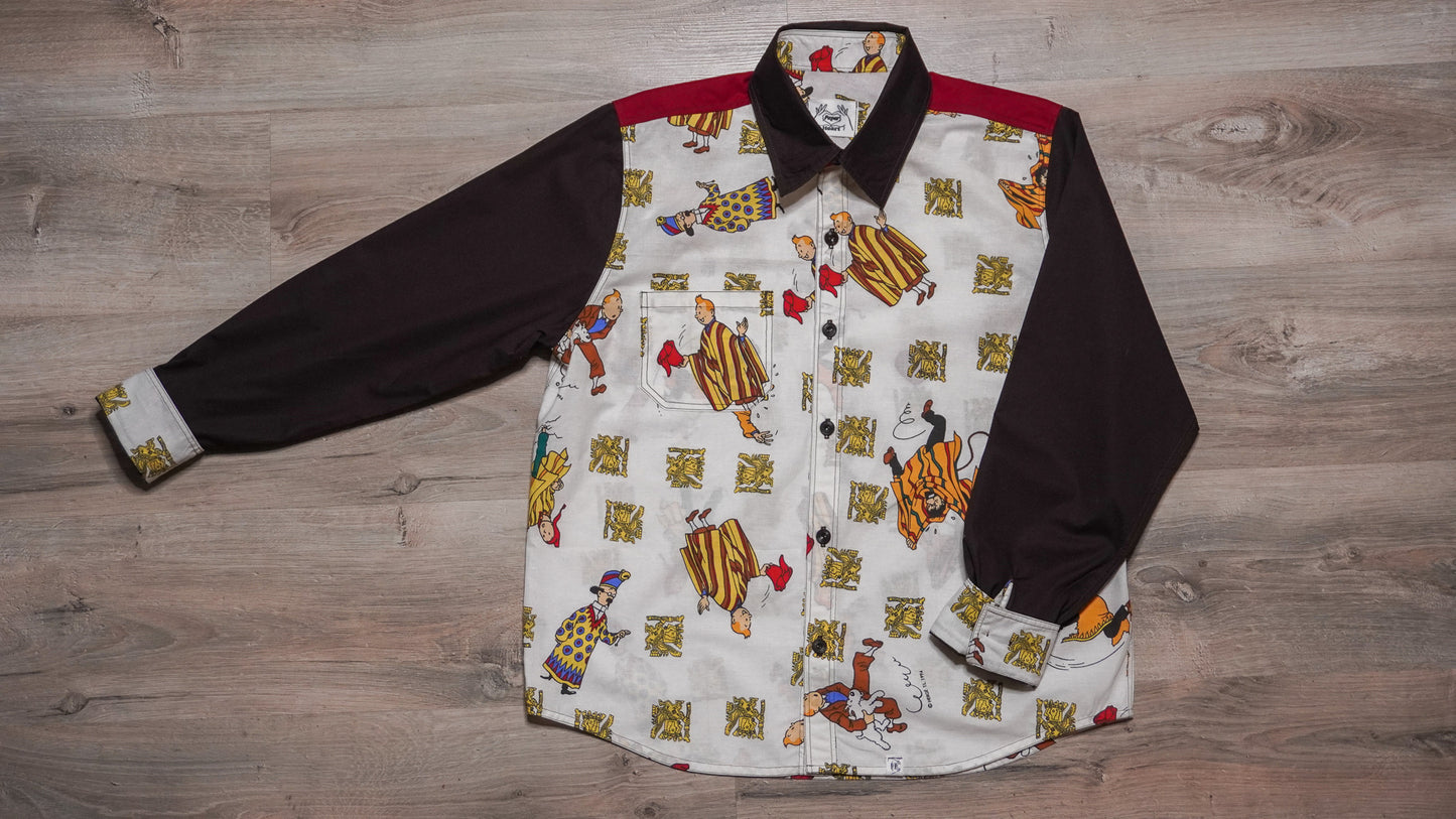 Chemise unisexe vintage upcyclée taille S / M