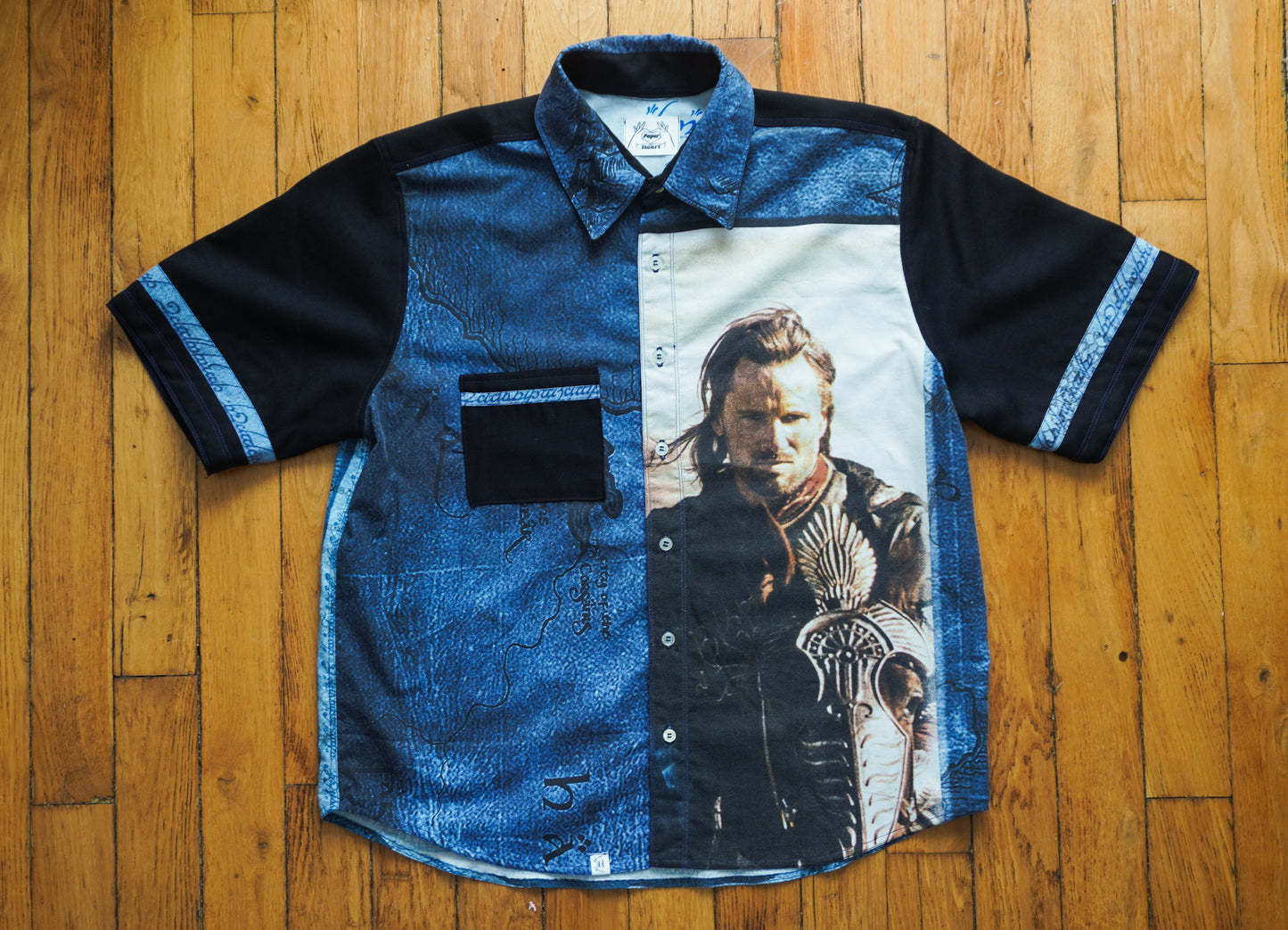 Chemise unisexe vintage upcyclée taille L / XL