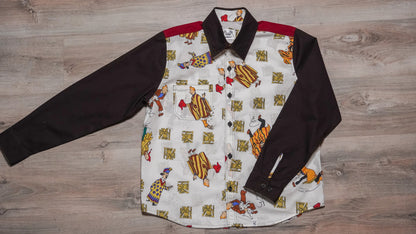Chemise unisexe vintage upcyclée taille S / M