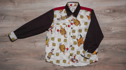 Chemise unisexe vintage upcyclée taille S / M