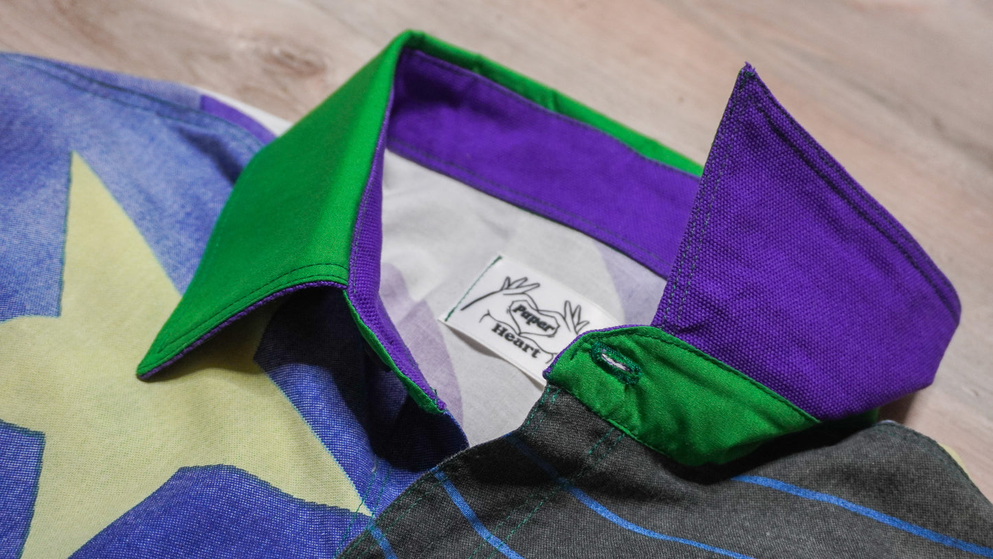 Chemise unisexe vintage upcyclée taille M / L